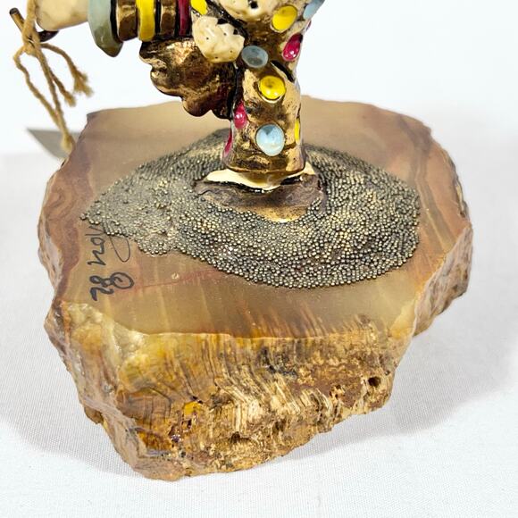 Ron Lee Acrobat Handstand Clown Umbrella Gold Onyx Hand Painted Signed 1982 - Picture 12 of 16